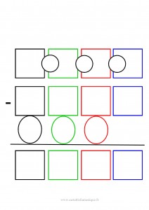 Soustraction traditionnelle à 2 lignes et 4 colonnes