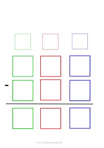 Soustraction par emprunt à 2 lignes et 3 colonnes