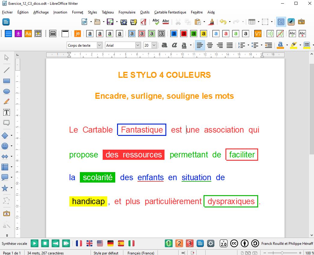 Plug-in Libre Office Primaire | Cartable Fantastique