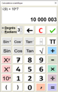 Image de la calculatrice du Plug in Libre Office pour les collégiens